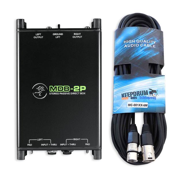 Mackie DI-Box MDB-2P Passive Stereo Direct Box mit Kabel