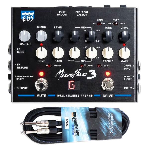 EBS Vorverstärker MicroBass 3 analoger Bass Preamp mit Kabel