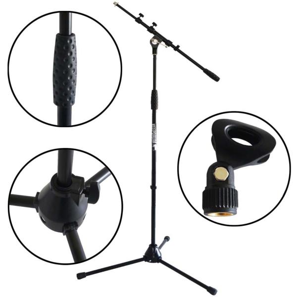 keepdrum MS106 BK Mikrofonständer mit Mikrofonklemme