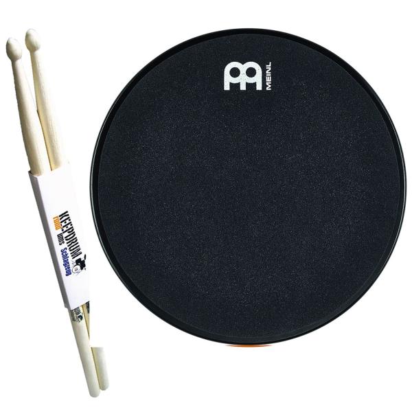 Meinl MMP12BK Practice Pad 12 Zoll mit Schlagzeugstöcken
