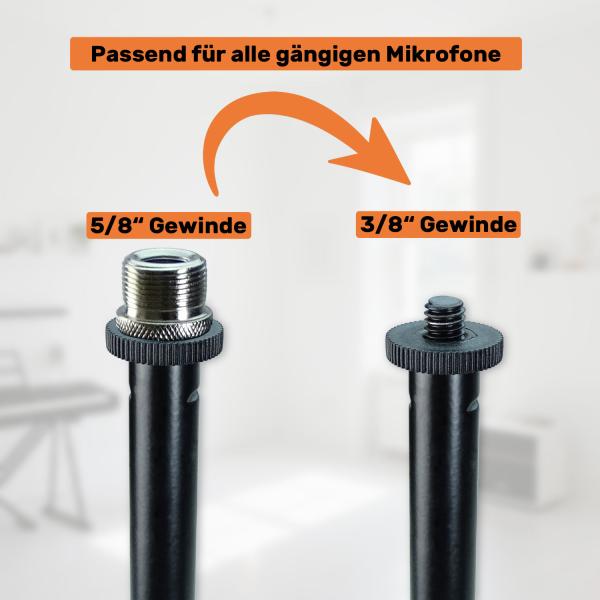 keepdrum Mikrofonständer MS015 gerade Bauweise mit rundem Sockel