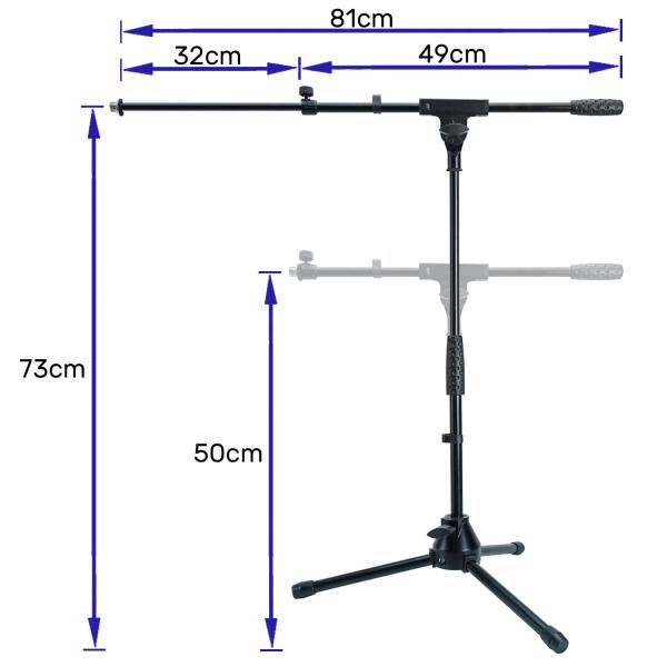 keepdrum Mikrofonständer MS01T niedriges Stativ mit Mikrofonklammer