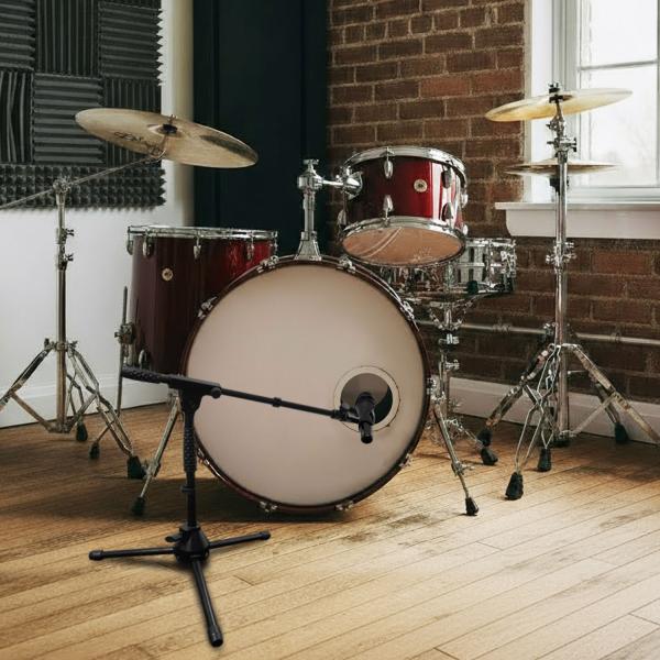 keepdrum Mikrofonständer MS01T niedriges Stativ mit Galgen