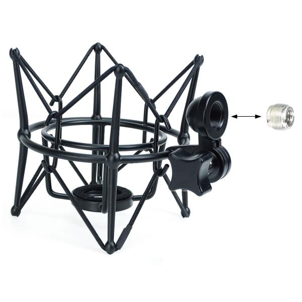 keepdrum Mikrofon-Spinne MS090B Multi-Spinne Schwarz mit Kabel
