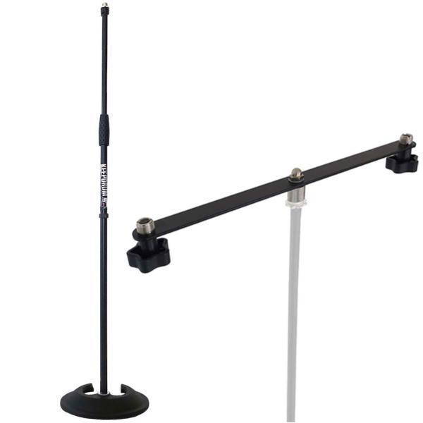 keepdrum MS096 Mikrofonständer gerade mit Stereo-Schiene