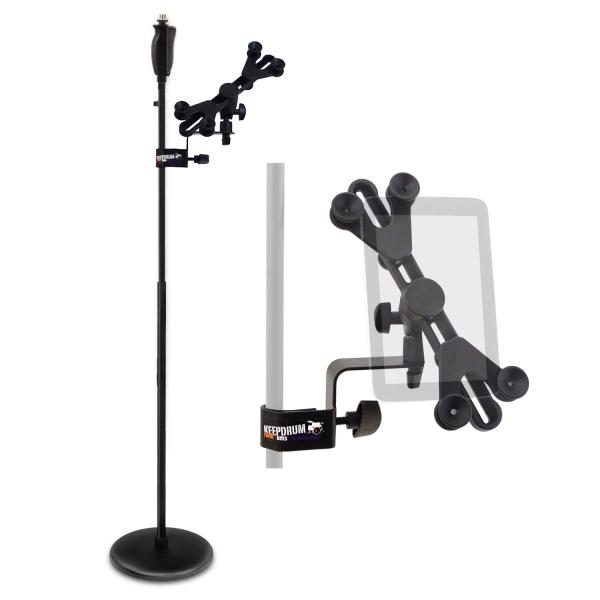 keepdrum Mikrofonständer MS124 Einhand-Stativ mit Tablet-Halter