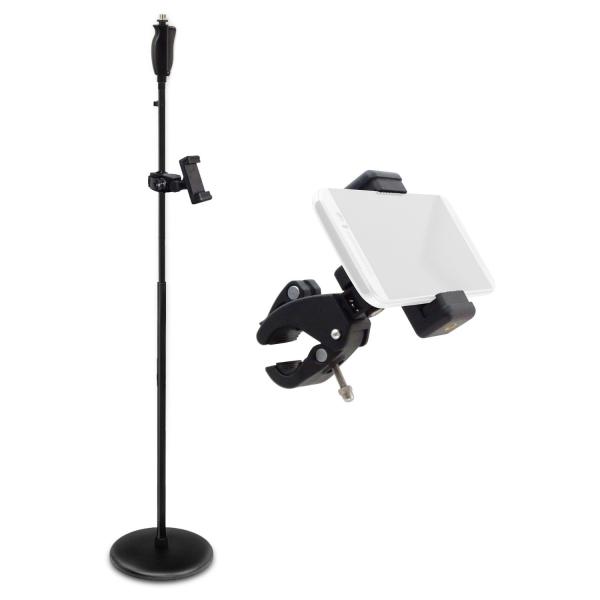 keepdrum Mikrofonständer MS124 Einhand-Stativ mit Smarthpone-Halter