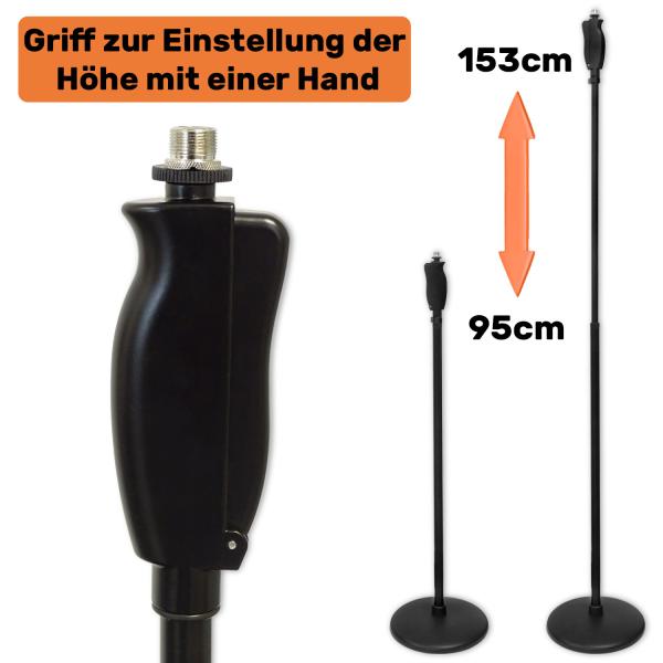 keepdrum Mikrofonständer MS124 Einhand-Stativ