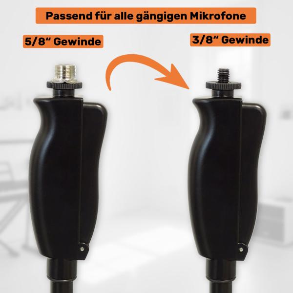 keepdrum Mikrofonständer MS124 Einhand-Stativ