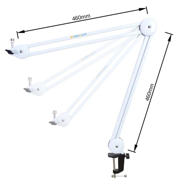 keepdrum MS138 Mikrofonarm Weiss mit Popschutz Weiss