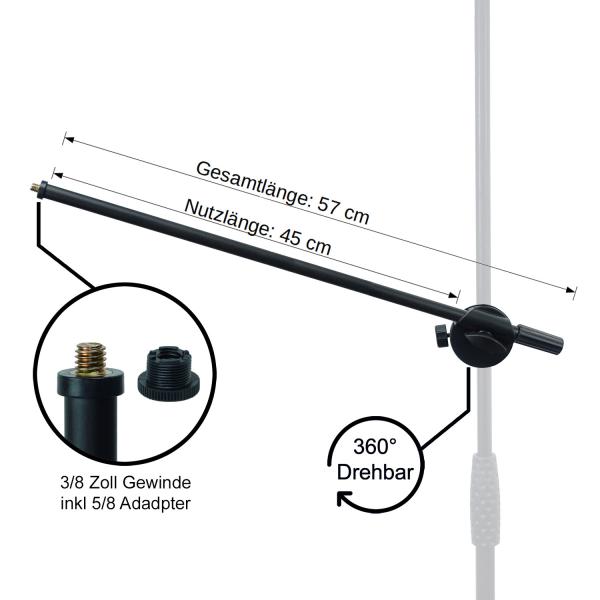 keepdrum MS106 Mikrofonständer mit Galgen und MSA067 Mikrofonarm