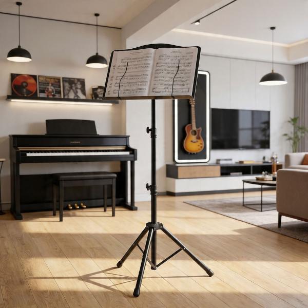 keepdrum Notenpult MUS024 Notenständer klappbar mit LED-Leuchte
