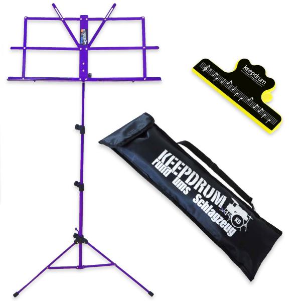 keepdrum Notenständer Lila MUS2FL mit Notenklammer