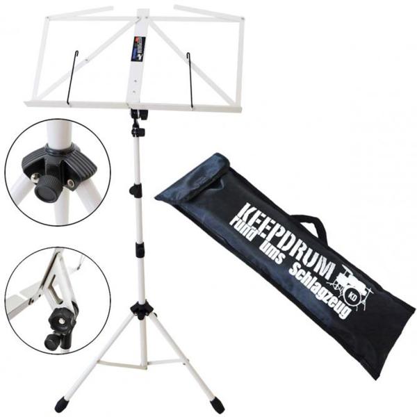 keepdrum MUS3WH Notenständer Weiss mit 2 Magnete