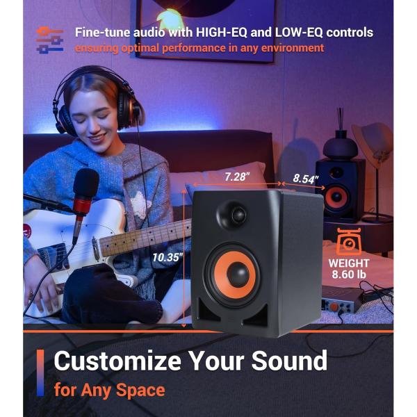 ESI Studio Monitor-Boxen nEAR i5 1 Paar mit Boxenfüße Rot