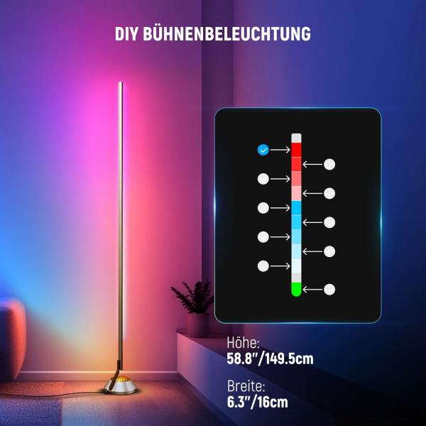 Neewer Dauerlicht NF01 Stablicht RGB Smart-Standleuchte 2 Stück mit Tuch