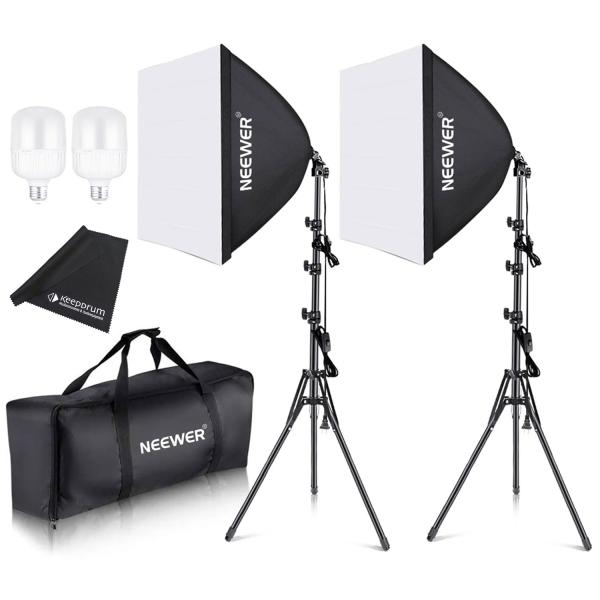 Neewer Dauerlicht NK200 Softbox Beleuchtungs-Set mit Mikrofasertuch