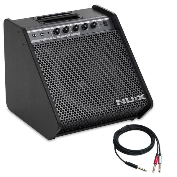 Nux Schlagzeug-Verstärker NPA-100 E-Drum Monitor mit Splitter-Kabel