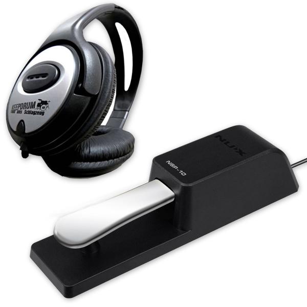 Nux Sustain Pedal NSP-10 für Keyboards und E-Piano mit Kopfhörer