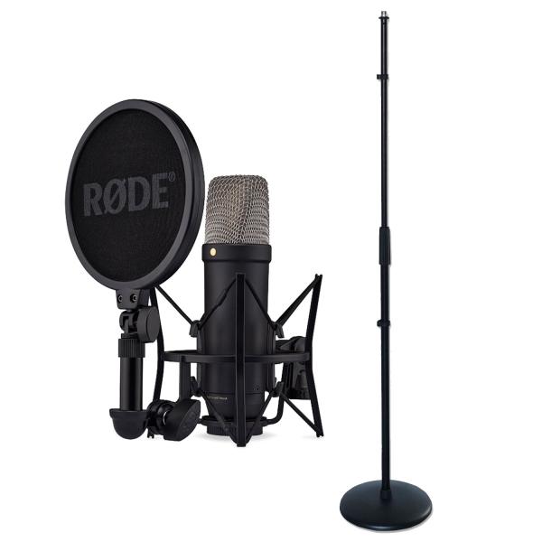 Rode NT1 5th Generation Studio-Mikrofon Schwarz mit geradem Mikrofonständer