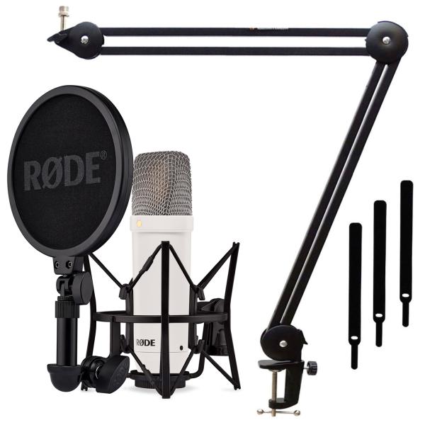 Rode NT1 Signature Weiss Mikrofon mit Gelenkarm Schwarz