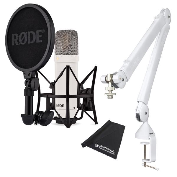 Rode NT1 Signature Weiss Mikrofon mit PSA-1+ Gelenkarm WH