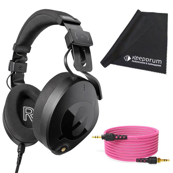 Rode NTH-100 Kopfhörer mit 2.4m Kabel Pink mit Tuch