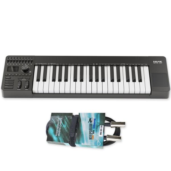 Nux Keyboard NTK-37 USB MIDI Keyboard-Controller mit Midi Kabel