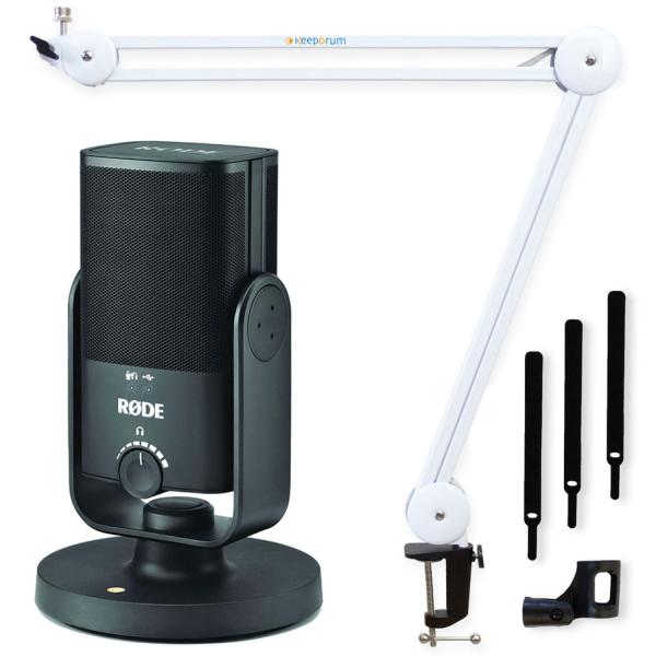 Rode NT-USB MINI USB-Mikrofon mit Mikrofonarm Weiss