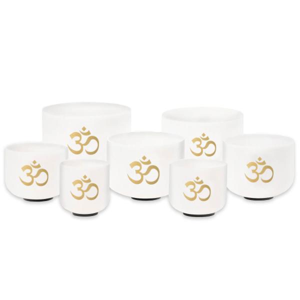keepdrum Klangschalen-Set OM Set Weiss 8-14 Zoll mit Zubehör