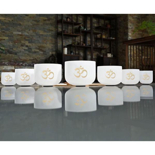keepdrum Klangschalen-Set OM Set Weiss 8-14 Zoll mit Zubehör