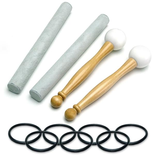 keepdrum Klangschalen-Set OM Set Weiss 8-14 Zoll mit Zubehör