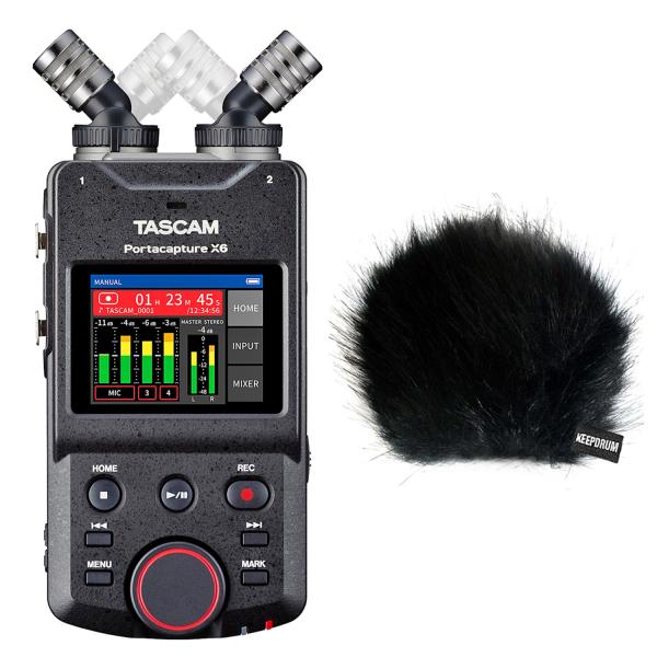 Tascam Portacapture X6 Recorder mit Windschutz