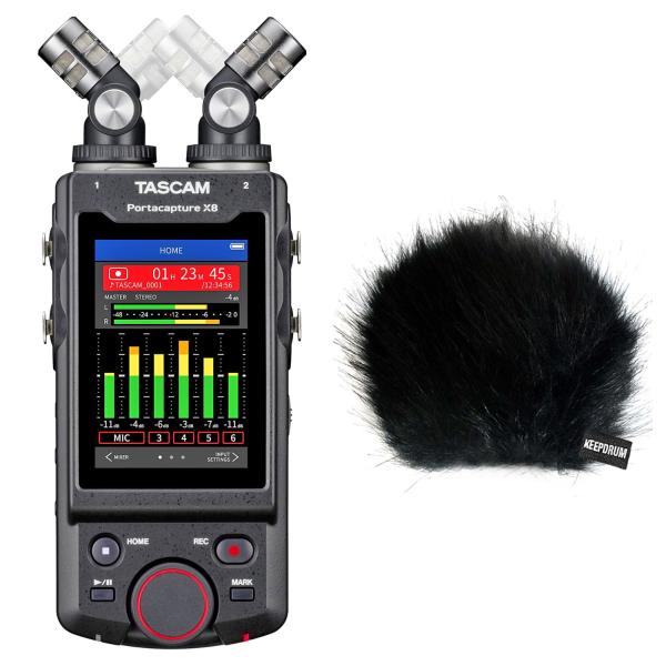 Tascam Portacapture X8 Audio-Recorder mit Windschutz