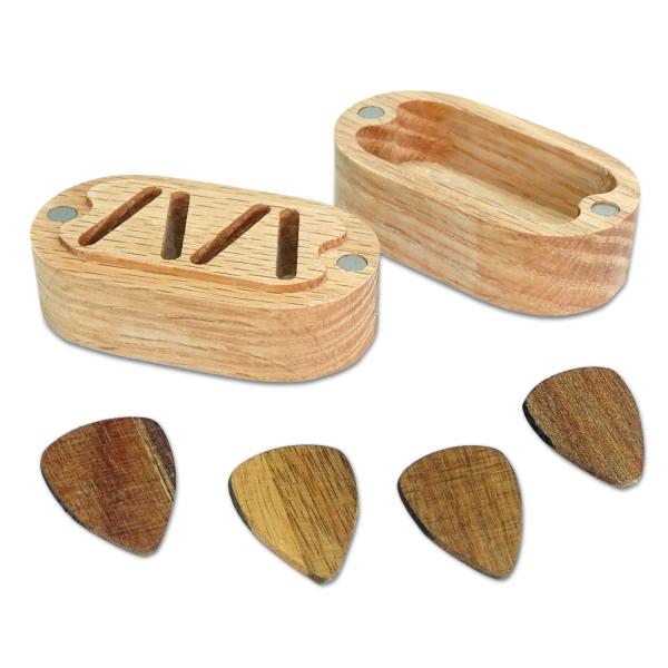 keepdrum Aufbewahrungs-Box mit Gitarren-Plektren aus Holz