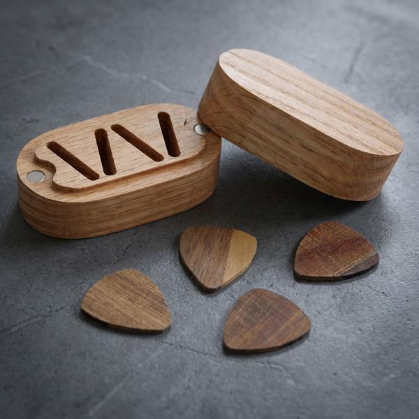 keepdrum Plektrum-Box mit Gitarren Picks aus Holz