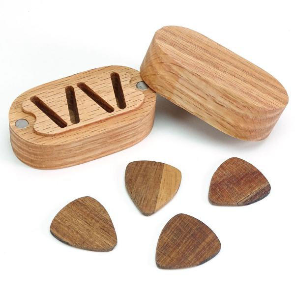 keepdrum Aufbewahrungs-Box mit Gitarren-Plektren aus Holz
