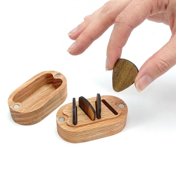 keepdrum Aufbewahrungs-Box mit Gitarren-Plektren aus Holz