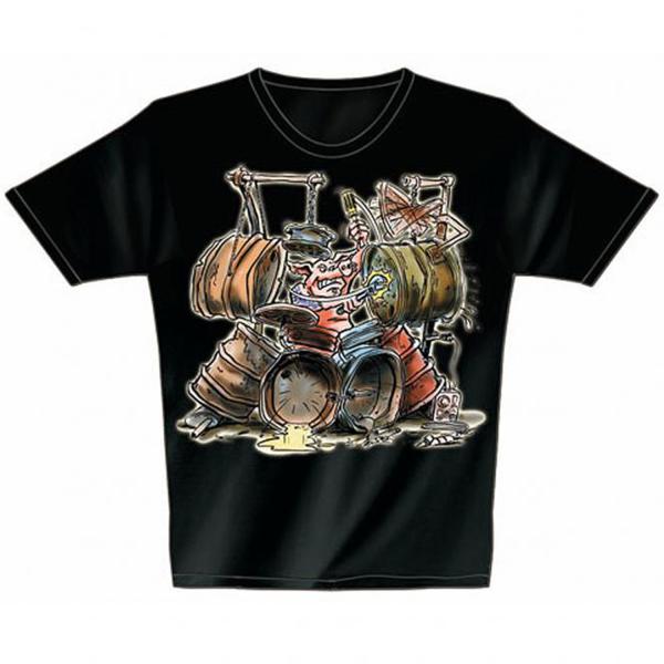 Rock You Drummer Schlagzeug T-Shirt Drum Pig Größe S