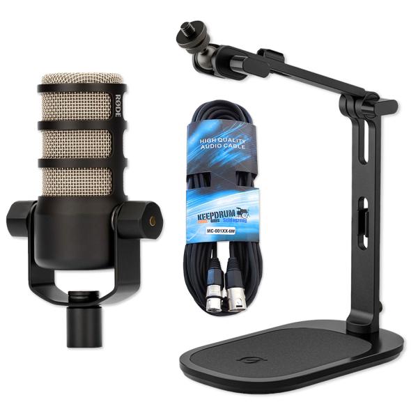 Rode Mikrofon Podmic mit DS-3 Tisch-Stativ und Kabel