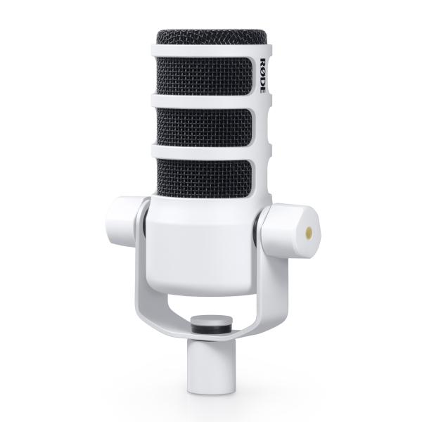 Rode Mikrofon Podmic Weiss mit DS-3 Tisch-Stativ und Kabel