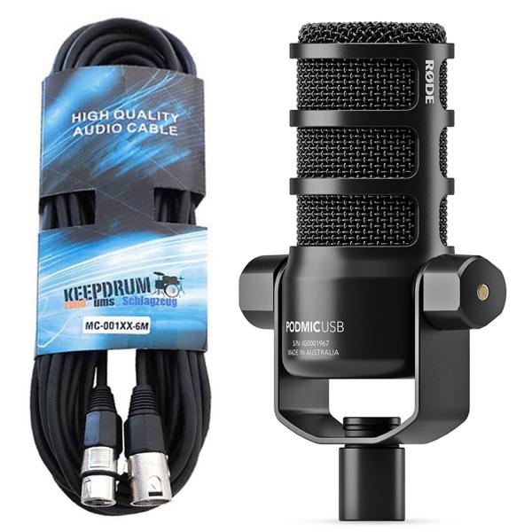 Rode Podmic USB XLR Sprecher-Mikrofon mit Kabel