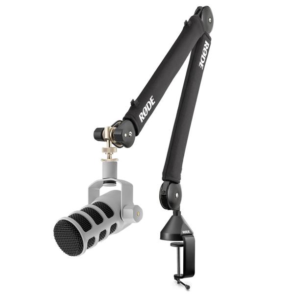 Rode Mikrofon Podmic USB Weiss mit PSA-1+ Stativ und Kabel