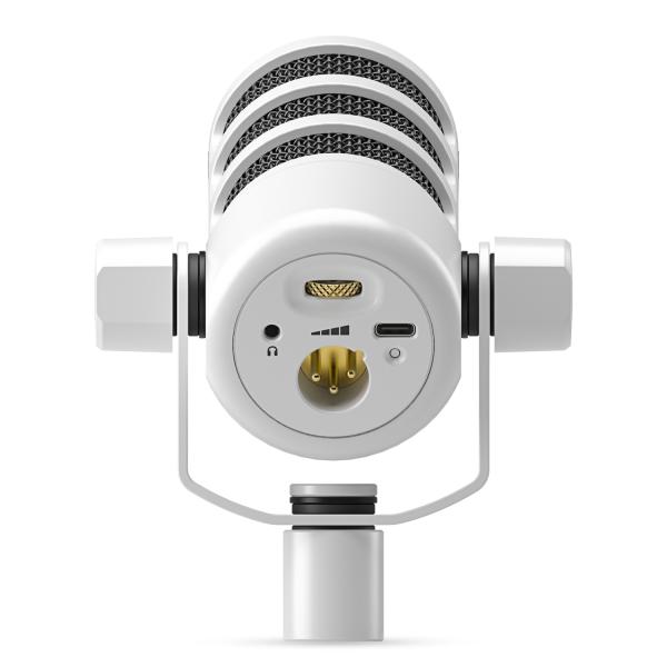 Rode Mikrofon Podmic USB Weiss mit DS-3 Tisch-Stativ und Tuch