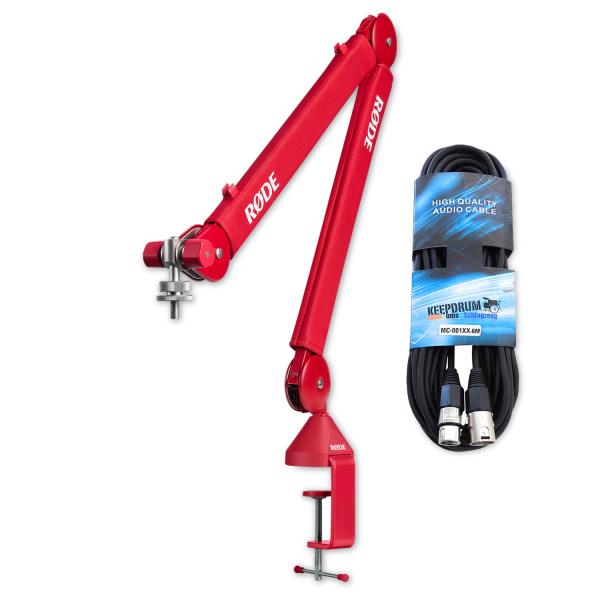 Rode Mikrofonarm PSA1+ Plus Rot mit XLR Kabel