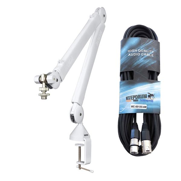 Rode PSA1+ Mikrofonarm Weiss mit XLR-Kabel