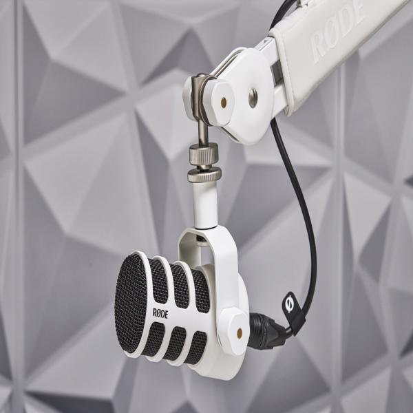 Rode Podmic Mikrofon Weiss mit Gelenkarm WH und Kabel