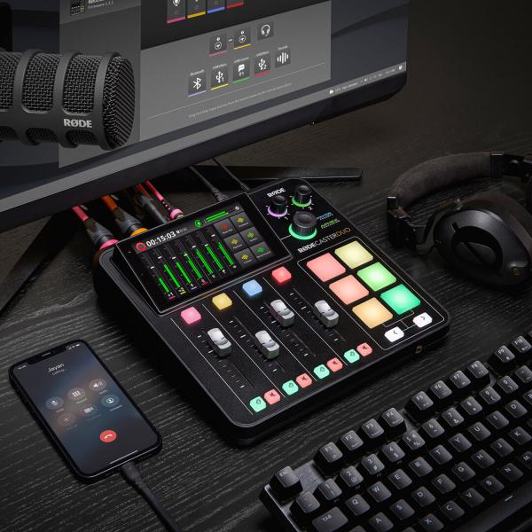 Rode Rodecaster Duo Station mit WIME-TX Mikrofon