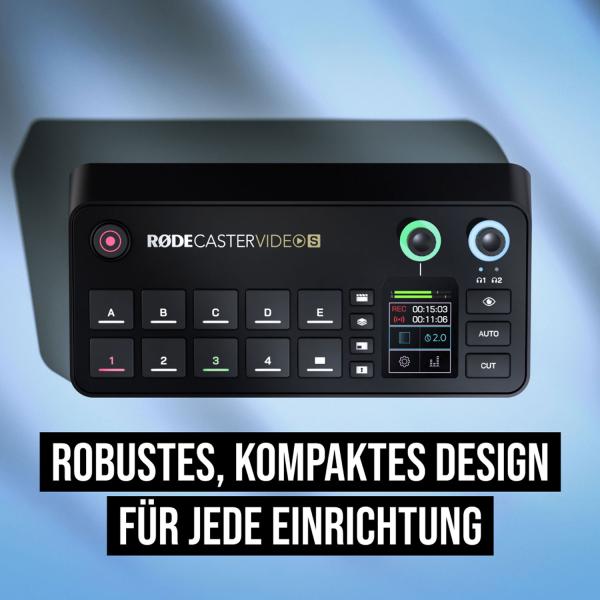 Rode Rodecaster Video S Produktions-Konsole mit Laptopständer BK