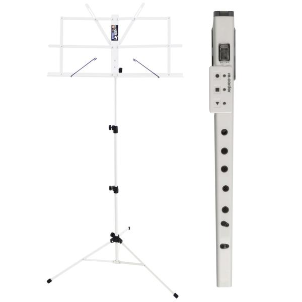 ARTinoise Re.Corder akustisch digitale Blockflöte weiss mit Notenständer